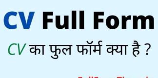 CV Full Form in Hindi & English – सीवी का फुल फॉर्म और मतलब क्या होता है CV Full Form in Hindi & English - सीवी का फुल फॉर्म और मतलब क्या होता है