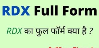 RDX Full Form in Hindi / English – आरडीएक्स का फुल फॉर्म क्या है ? RDX Full Form in Hindi / English - आरडीएक्स का फुल फॉर्म क्या है ?