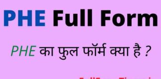 PHE Full Form in Hindi & English – पीएचई का फुल फॉर्म क्या होता है ? PHE Full Form in Hindi & English - पीएचई का फुल फॉर्म क्या होता है ?